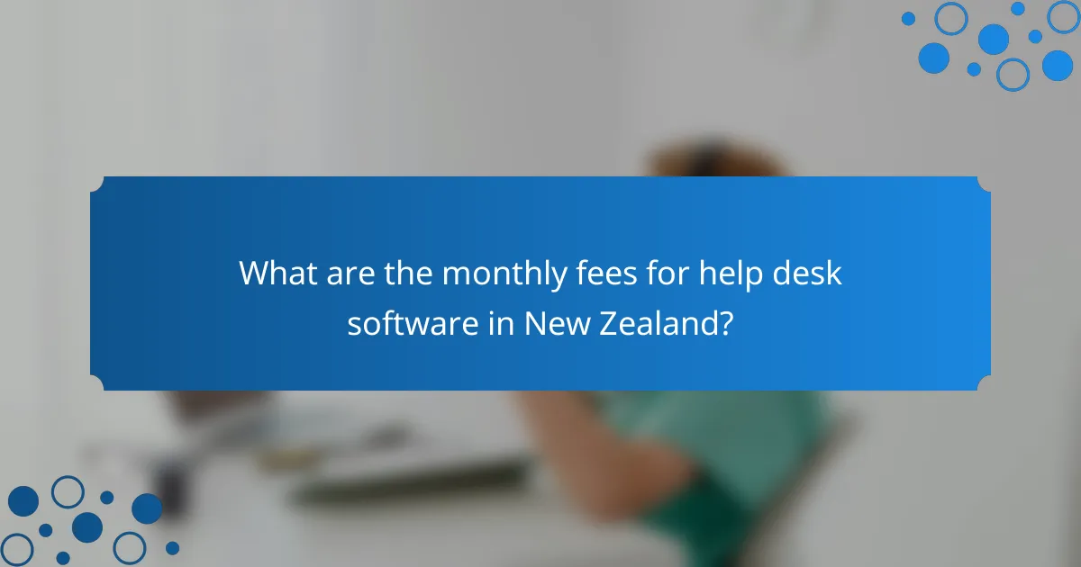 What are the monthly fees for help desk software in New Zealand?